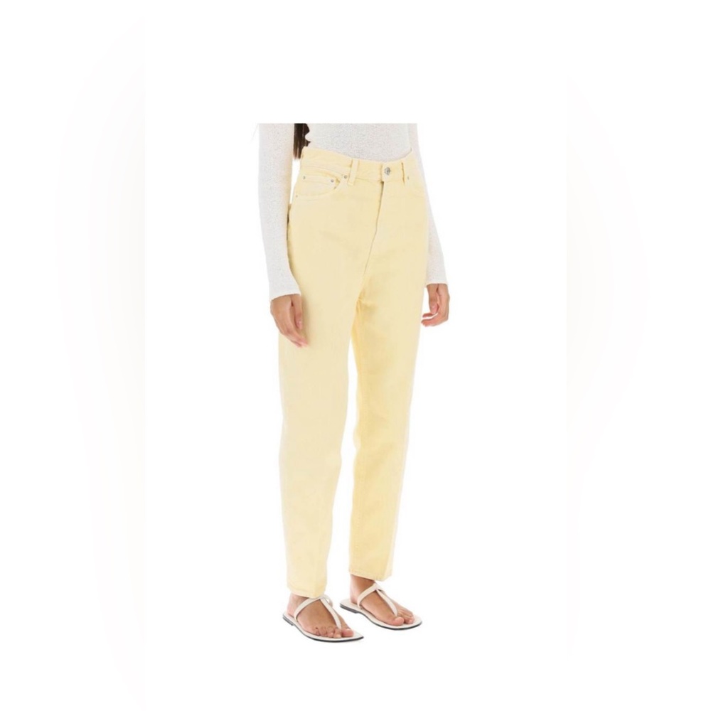 Toteme jeans tapered leg denim organic cotton pale yellow